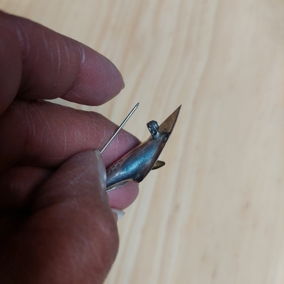 Vintage* 40s Sterling .925 Lily Brooch - Picture 3 of 7